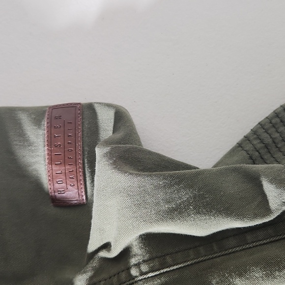 Hollister Jacket Womens XS Lace Back Drawstring Waist Military Green Grunge - Picture 9 of 11